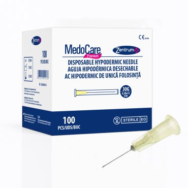 Ace pentru seringa, 30G, galben, cutie 100 de bucati