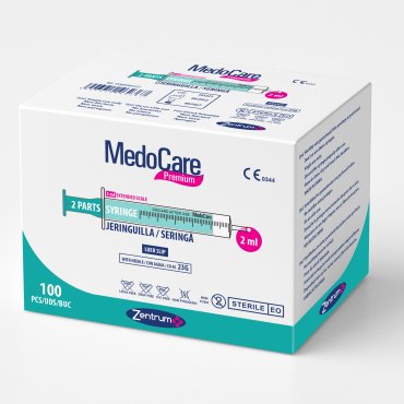 Seringa verde, doua componente, volum 2 ml, cutie 100 buc