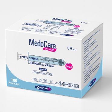 Seringi 10 ml cu ac 21 G, cutie 100 buc