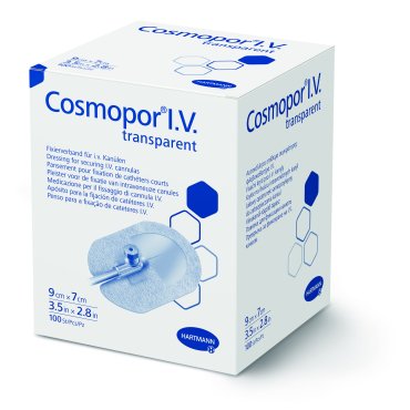 Cosmopor IV Transparent, plasture pentru fixarea branulei, 9x7 cm, 100 buc