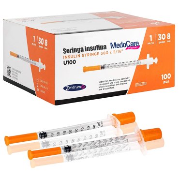 Seringa insulina MEDOCARE, cu ac integrat 29 G